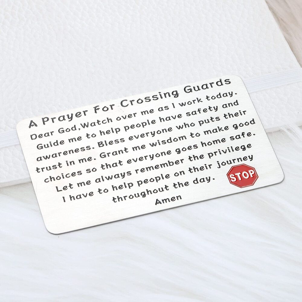 9608 Crossing Guard Wallet Card - Silver, Modern, Unisex - A Prayer View 5